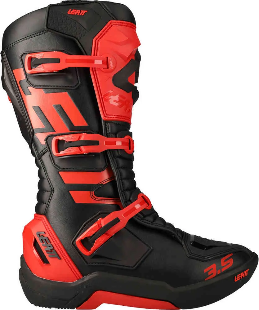 3.5 Leatt Motocross Boots, Black Red