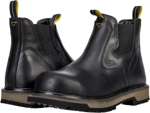 ACE Work Boots Firebrand, Men's Composite Toe (CT) Work Boots, Slip Resistant, Water Resistant, Black, Size 8.5