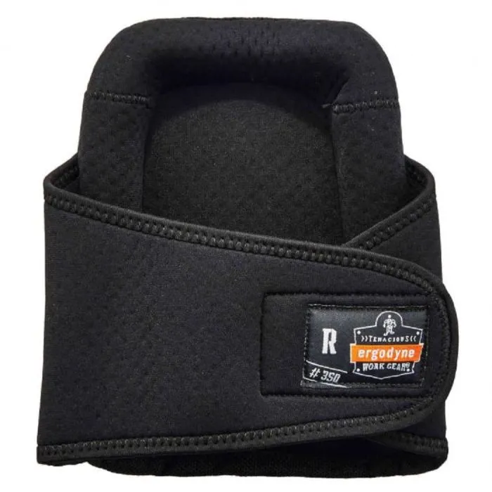 Ergodyne ProFlex 350 Gel Foam Knee Pads - Long Soft Cap, Black, One Size, 1 Pair