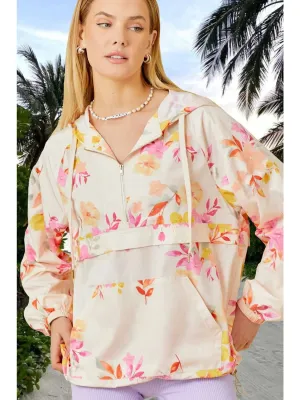 Floral Hooded Windbreaker