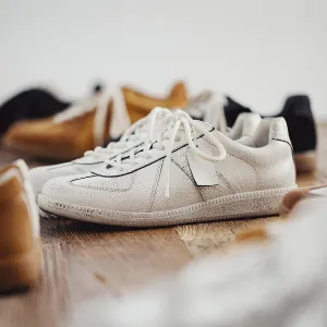 Men's Vintage Distressed Crack White German Army shoes