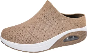 Slip on Walking Shoes for Women Non Slip Memory Foam Running Shoes Wide Width Breathable Gym Workout Shoes Lightweight Fashion Sneakers