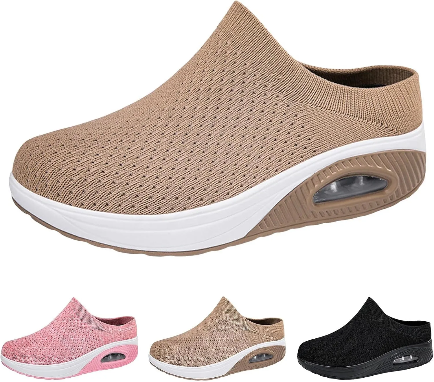 Slip on Walking Shoes for Women Non Slip Memory Foam Running Shoes Wide Width Breathable Gym Workout Shoes Lightweight Fashion Sneakers