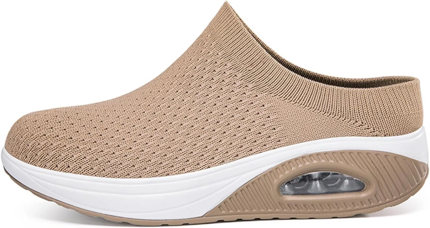 Slip on Walking Shoes for Women Non Slip Memory Foam Running Shoes Wide Width Breathable Gym Workout Shoes Lightweight Fashion Sneakers