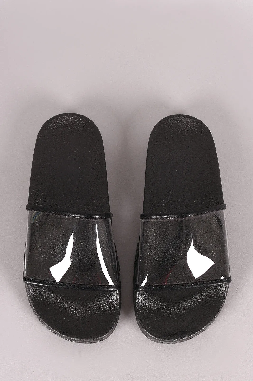 Transparent Lucite Band Slide Sandal